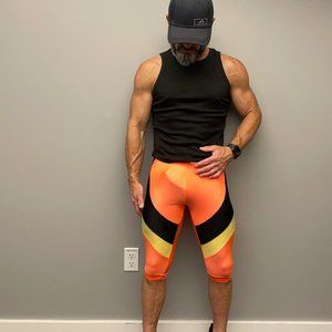 Orange Capri Length Tights